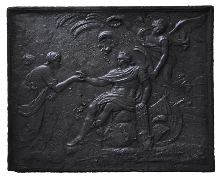 «Государь», старинная каминная плита 18 века.-0