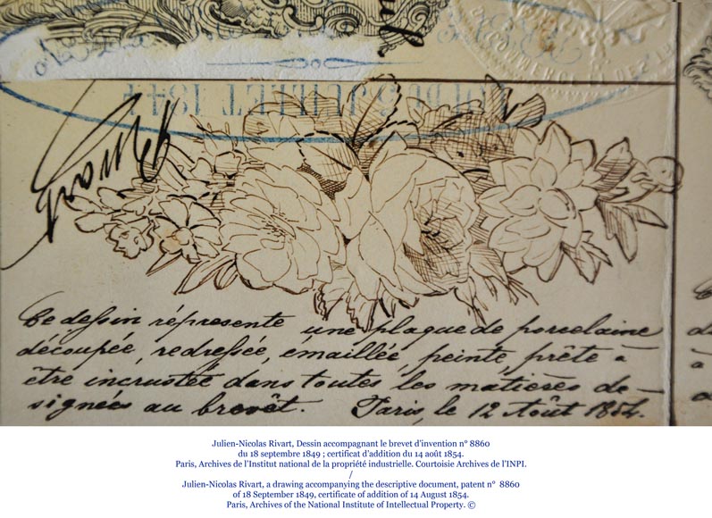Жюльен-Николя РИВАР (1802-1867) – Шкатулка для драгоценностей, отделанная кожей, украшенная маркетри из фарфора-3