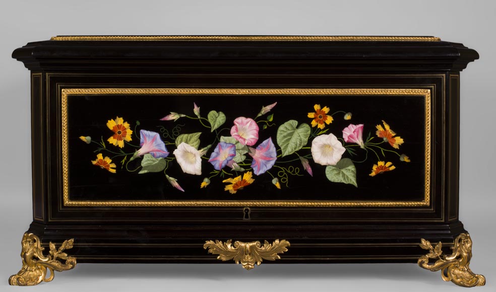 Жюльен-Николя Ривар (1802-1867) - Великолепная шкатулка для драгоценностей, украшенная маркетри из фарфора, ранее находившаяся в коллекции Эльзы Скиапарелли-2