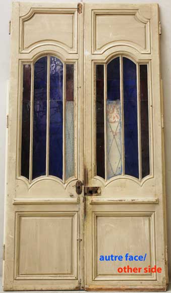 Двойная деревянная дверь 18 века с железными деталями 19 века-7