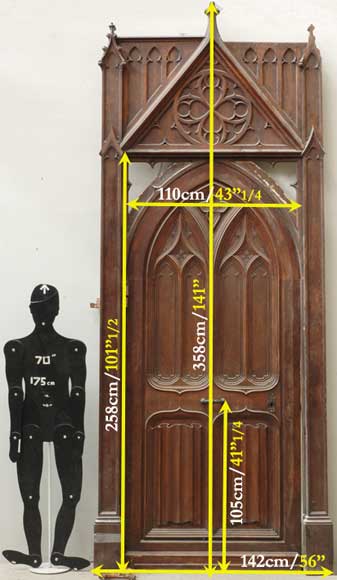 Дверь в нео-готическом стиле из ореха и дуба-16