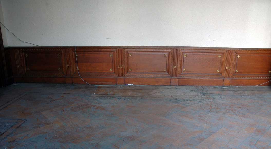 Деревянный ансамбль декора комнаты из дуба и стюка в стиле Людовика XVI.-17