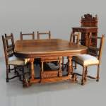 ВЕРО, краснодеревщик – Мебель для столовой в стиле Нео-Ренессанса, изготовленная из скульптурного орехового дерева. 