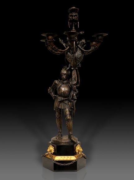 Жан-Франсуа Гештер (1796-1844) - Пара канделябров, украшенных рыцарями.-2