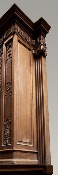 Великолепный дубовый камин, выполненный по модели камина из Салона Геркулеса, расположенного в Версальском Дворце.-15