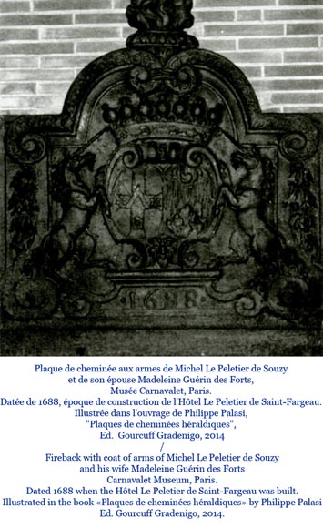 Каминная плита с единорогами, украшенная гербами Луи-Мишеля Лепелетье де Сен-Фаржо, 18 век.-7