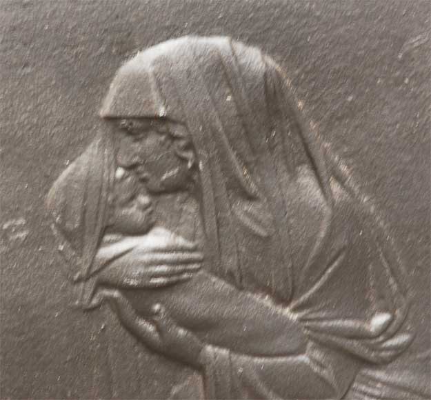 Каминная плита, декорированная сценой из «Побега в Египет».-1