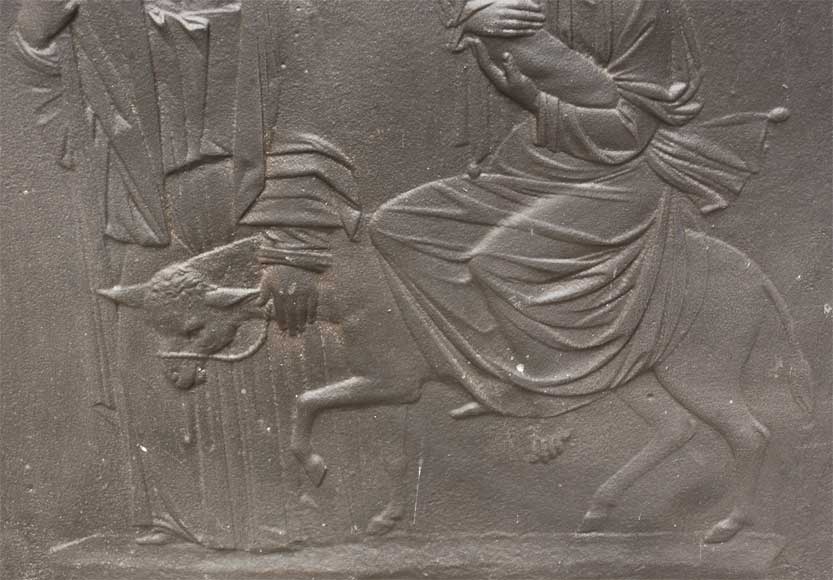 Каминная плита, декорированная сценой из «Побега в Египет».-3