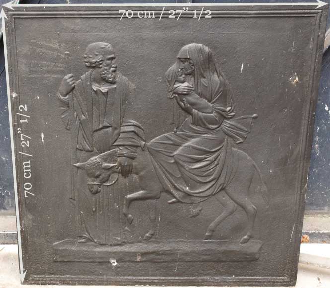Каминная плита, декорированная сценой из «Побега в Египет».-5